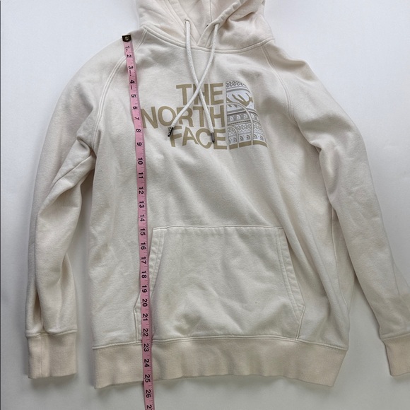 The North Face Women`s Off-White Hoodie Sz L - Picture 4 of 6